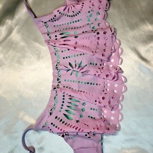 Small bikini top swimwear purple and teal